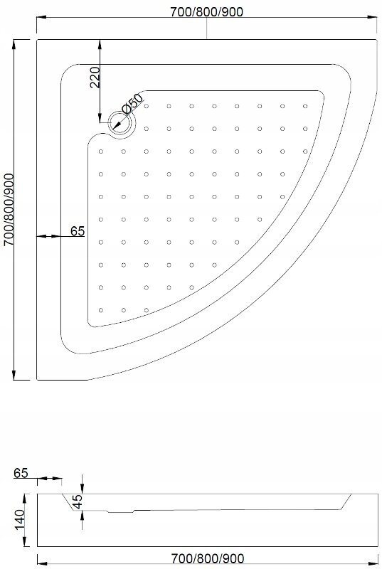 Poolringikujuline dušikabiin Mexen Rio koos aluse ja sifooniga, 70x70,80x80,90x90cm, must/matt hind ja info | Dušikabiinid | hansapost.ee