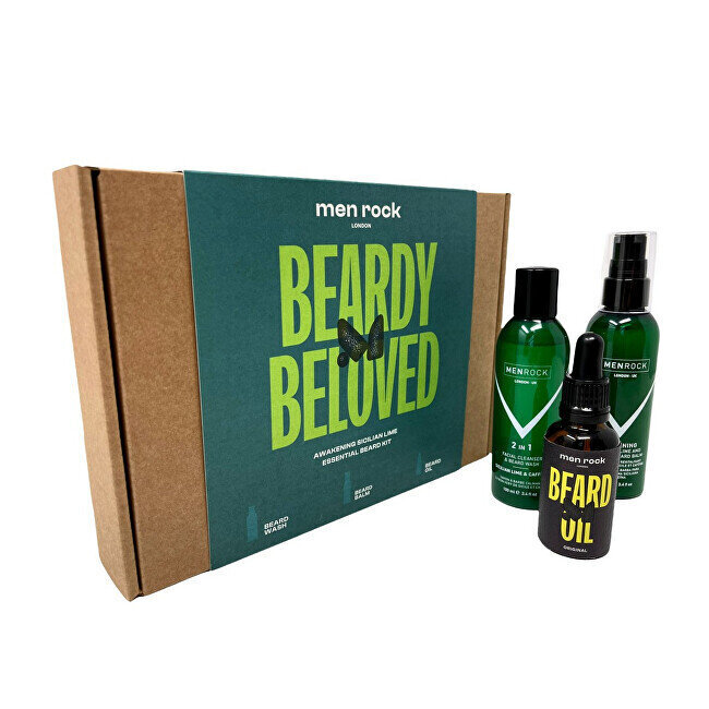 Komplekt Men Rock Sicilian Lime Beard Kit: habemešampoon, 100 ml + habemepalsam, 100 ml + habemeõli, 30 ml цена и информация | Raseerimisvahendid | hansapost.ee