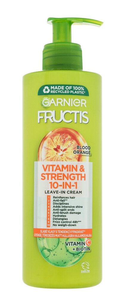 Sissejäetav juuksemask Garnier Fructis Vitamin & Strength Strengthening 10in1, 400 ml цена и информация | Juuksemaskid, õlid ja seerumid | hansapost.ee