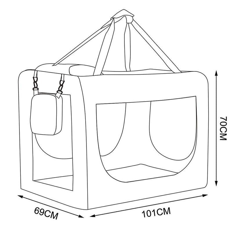 Lemmiklooma transpordikott, 101 x 69 x 70 cm, beež цена и информация | Transpordipuurid, -kotid ja aedikud | hansapost.ee