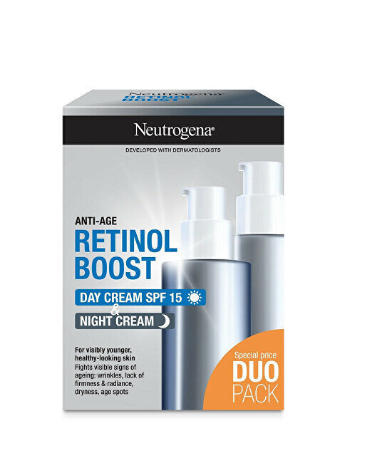 Kosmeetikakomplekt Neutrogena Retinol Boost: päevakreem SPF 15 50 ml + öökreem koos retinooliga 50 ml цена и информация | Näokreemid | hansapost.ee