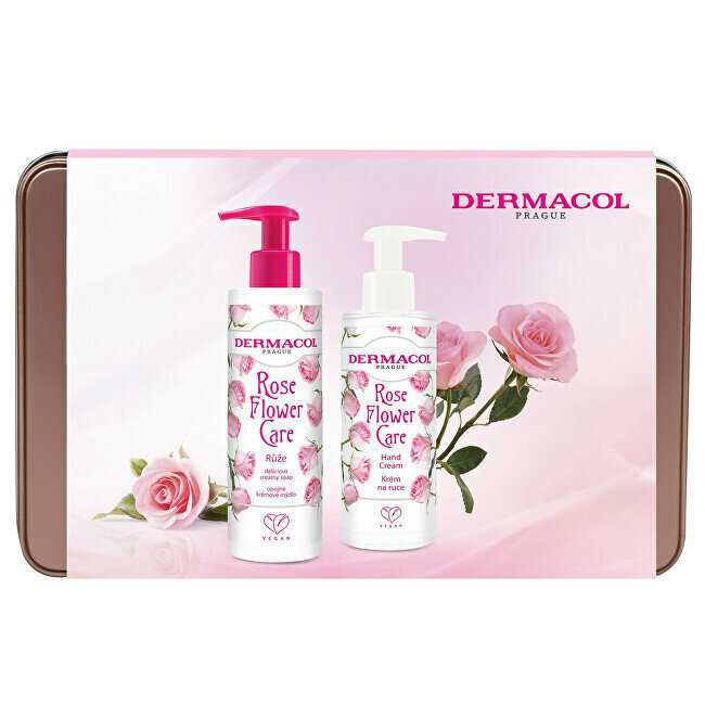 Kinkekomplekt Dermacol Rose Flower roosi lõhnaga: kreemseep 250 ml + Kätekreem 150 ml цена и информация | Dušigeelid, õlid | hansapost.ee