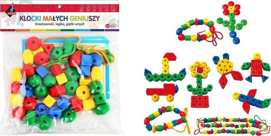 Väikesed värvilised helmed Askato, 40 tk цена и информация | Arendavad laste mänguasjad | hansapost.ee