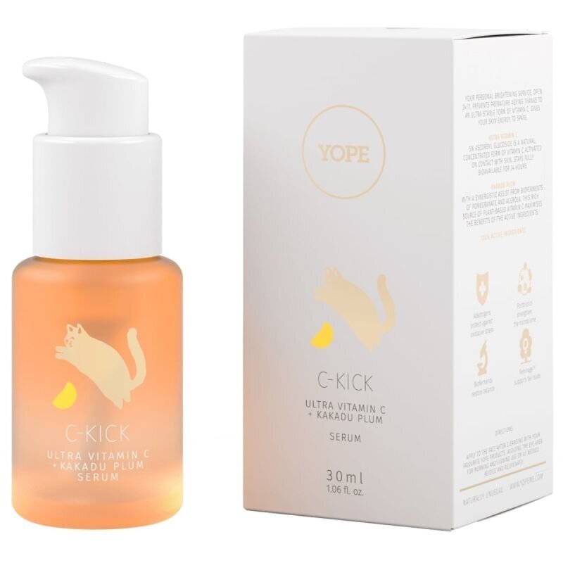 Näoseerum Ultra Vitamin C + Kakadu Plum Yope Yope C-Kick, 30ml hind ja info | Näoõlid, ampullid ja seerumid | hansapost.ee