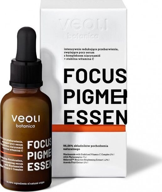 Niatsiinikompleksiga seerum, mis vähendab intensiivselt värvimuutusi ja pooride ahenemist Veoli Botanica, 30 ml цена и информация | Näoõlid, ampullid ja seerumid | hansapost.ee