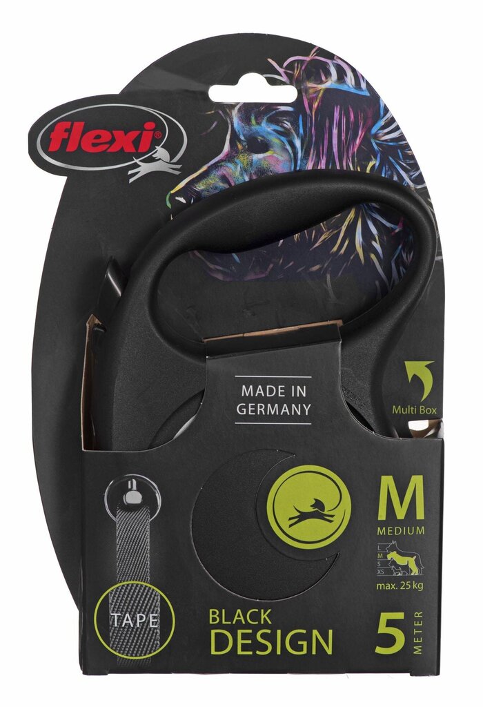 Flexi automaatne rihm New Comfort Cord M, must, 5 m hind ja info | Jalutusrihmad koertele | hansapost.ee