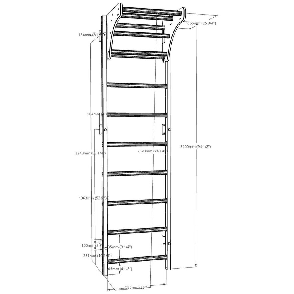 Seinaredel koos latiga BenchK 711W hind ja info | Varbseinad | hansapost.ee