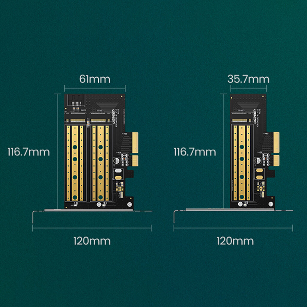 Ugreen PCIe 3.0 x4 to SSD M.2 M-Key / M.2 B-Key CM302 hind ja info | Regulaatorid | hansapost.ee