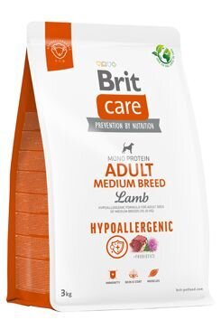 Brit Care Hypoallergenic Adult Medium Breed Lamb koeratoit 3kg цена и информация | Koerte kuivtoit ja krõbinad | hansapost.ee