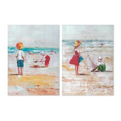 Картина DKD Home Decor Пляж дети (50 x 2,5 x 70 cm) (2 штук) цена и информация | Картины, живопись | hansapost.ee