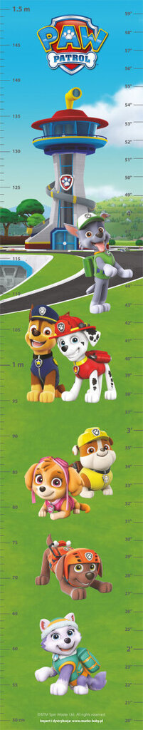 Pikkuse mõõtja/seinakaunistus Koerapatrull (Paw Patrol) hind ja info | Seinakleebised | hansapost.ee