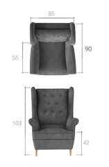 Pehme mööbli komplekt Aros 2+1, helehall цена и информация | Комплекты мягкой мебели | hansapost.ee