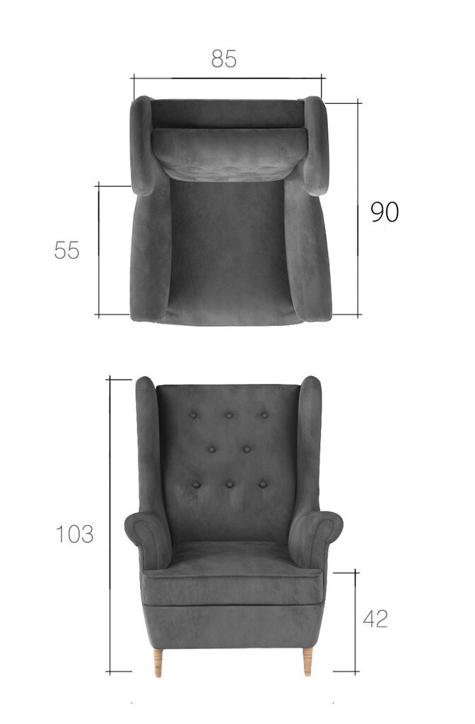 Pehme mööbli komplekt Aros 2+1, helehall hind ja info | Pehme mööbli komplektid | hansapost.ee