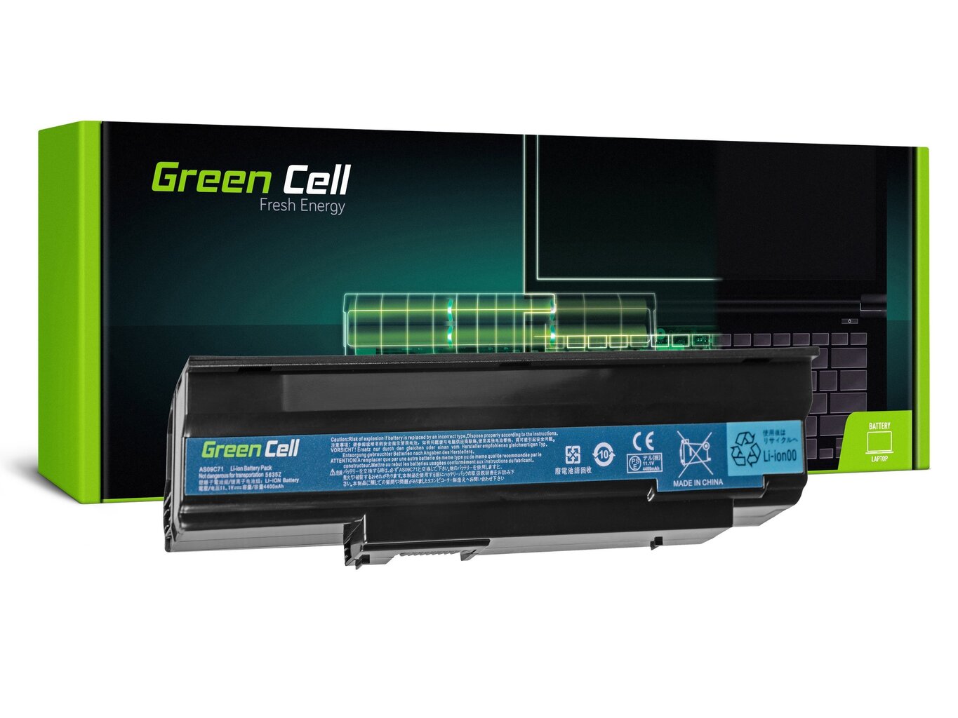 Sülearvuti aku Green Cell Laptop Battery for Acer Extensa 5235 5635 5635Z 5635G 5635ZG eMachines E528 E728 hind ja info | Sülearvuti akud | hansapost.ee