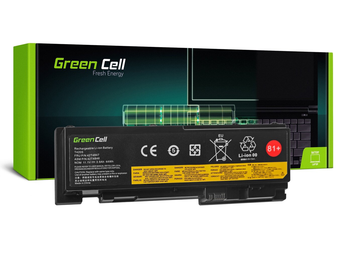 Green Cell Battery for Lenovo ThinkPad T420s T420si hind ja info | Sülearvuti akud | hansapost.ee