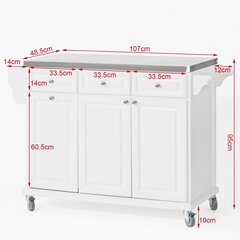 Кухонный шкафчик SoBuy FKW33-W, белый цена и информация | Кухонные шкафчики | hansapost.ee