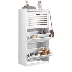 Jalanõudekapp SoBuy FSR108-W, valge price and information | Shoe cupboards, shoe racks | hansapost.ee