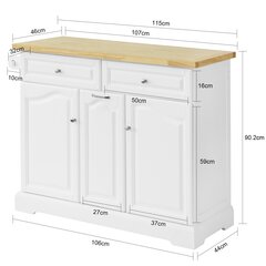 Кухонный шкаф SoBuy FKW100-WN, белый цвет цена и информация | Кухонные шкафчики | hansapost.ee