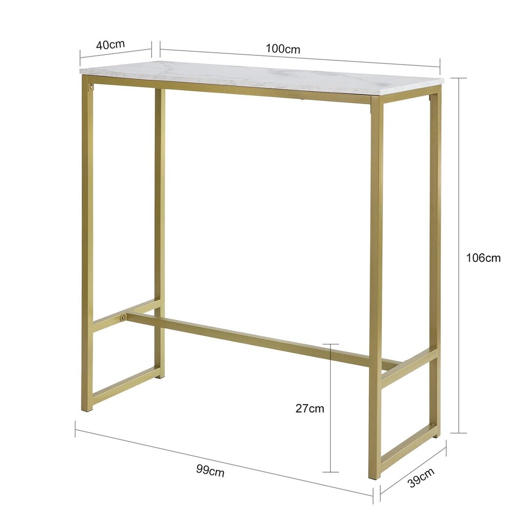 Konsool SoBuy FSB34-G, valge/kuldne hind ja info | Konsoollauad | hansapost.ee