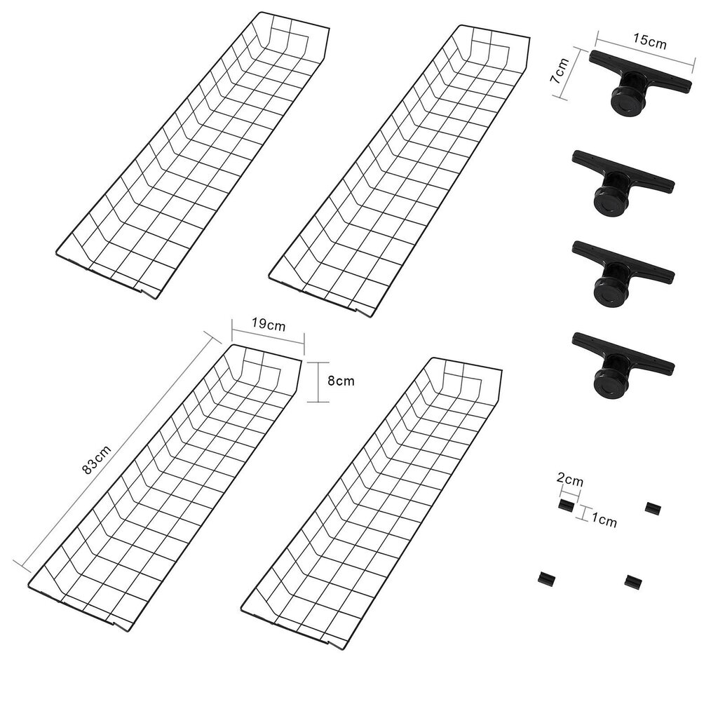 2 kinnitatava riiulikomplekt SoBuy FRG34-P02, must цена и информация | Riiulid | hansapost.ee