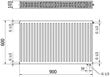 Radiaator Mexen CV22, 600 x 900 mm, 1487 W, alumine ühendus hind ja info | Radiaatorid ja konvektorid | hansapost.ee