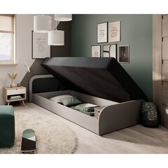 Кровать NORE Parys Sawana 14, 90x200 см, черный/серый цвет цена и информация | Кровати | hansapost.ee