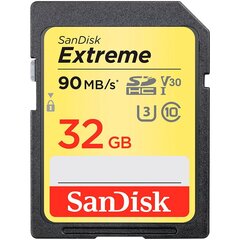 SanDisk Extreme SDHC 32GB hind ja info | Sandisk Fotoaparaadid, objektiivid ja lisatarvikud | hansapost.ee