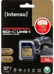 Mälukaart Intenso SDXC 64GB CL10 hind ja info | Fotoaparaatide mälukaardid | hansapost.ee