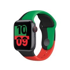 Apple Watch Band Black Unity Sport Band Green Red цена и информация | Аксессуары для смарт-часов и браслетов | hansapost.ee