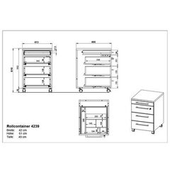 Офисный комод 4239, коричневый цвет цена и информация | Комоды | hansapost.ee