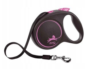 Flexi автоматический поводок New Comfort Cord L, черный/розовый, 5 м цена и информация | Поводки для собак | hansapost.ee