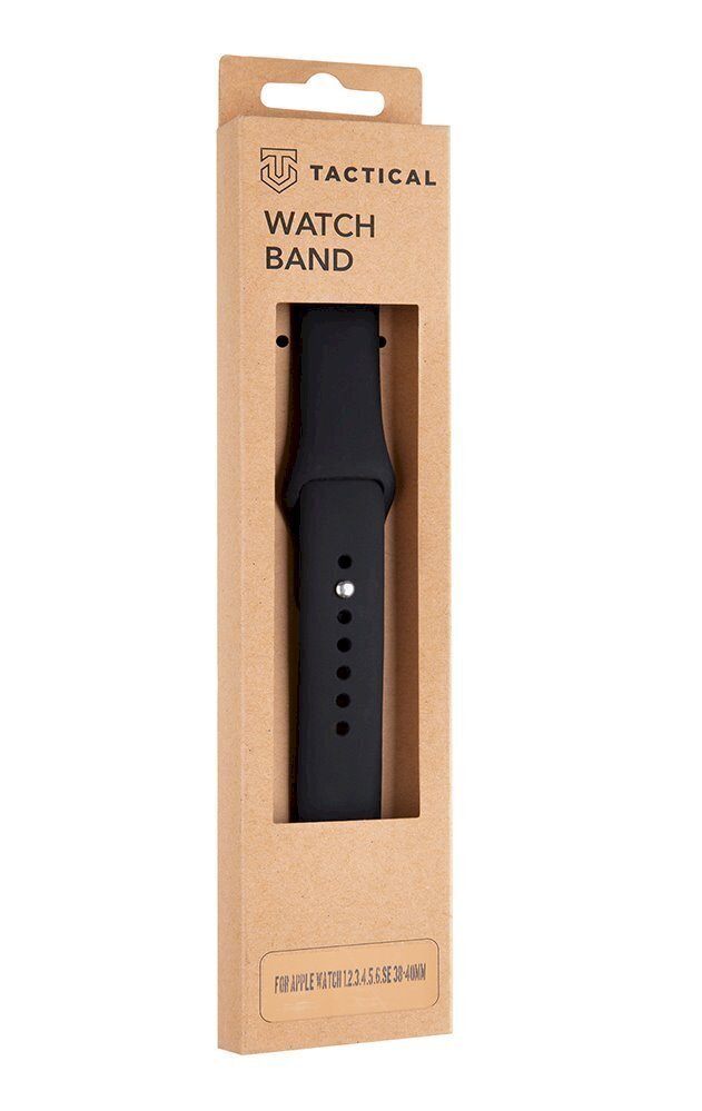 Kellarihm silikoonist Tactical 456 sobib Apple Watch 1/2/3/4/5/6/7/SE 38/40/41 mm, must цена и информация | Nutikellade aksessuaarid ja tarvikud | hansapost.ee
