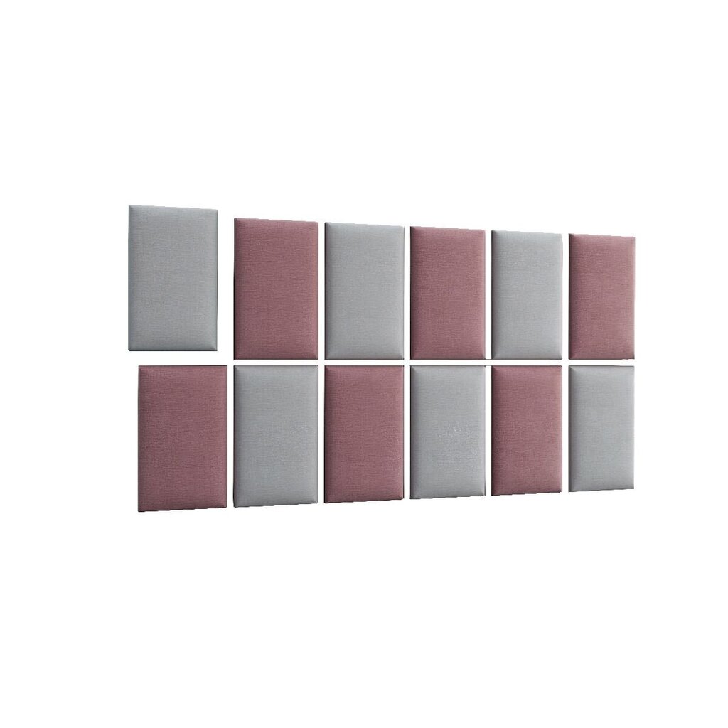 Pehmete seinapaneelide komplekt NORE Quadratta Monolith 63/84, roosa/hall цена и информация | Pehmed seinapaneelid | hansapost.ee