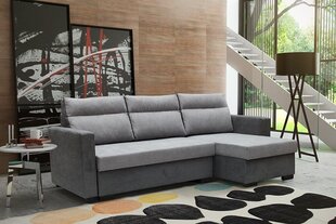 Угловой диван-кровать Kacper с двумя ящиками для белья, серый цена и информация | Угловые диваны | hansapost.ee