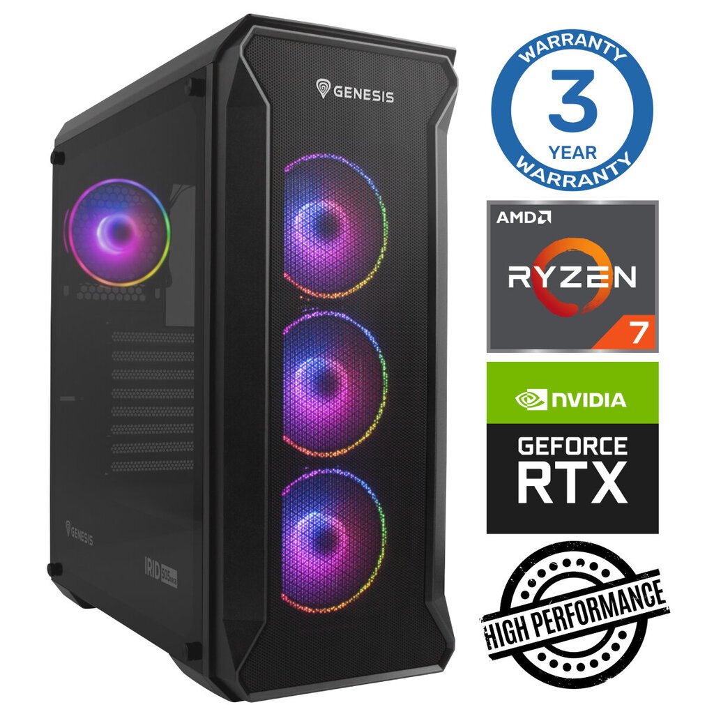 INTOP Ryzen 7 5700X 16GB 1TB SSD M.2 NVME RTX3060 12GB no-OS hind ja info | Lauaarvutid | hansapost.ee