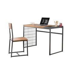 Kirjutuslaud koos tooliga SoBuy FWT60-N, pruun цена и информация | Компьютерные, письменные столы | hansapost.ee