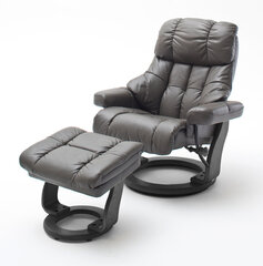 Кресло с пуфом Calgary, матовое коричневое/черное цена и информация | Кресла | hansapost.ee
