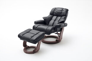 Кресло с пуфом MC Akcent Calgary XXL, черное/коричневое цена и информация | Кресла | hansapost.ee