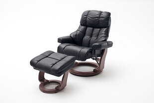 Кресло с пуфом MC Akcent Calgary XXL, черное/коричневое цена и информация | Кресла для отдыха | hansapost.ee
