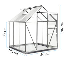 Теплица из поликарбоната 190x190, серебристая цена и информация | Теплицы | hansapost.ee