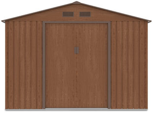 Садовый домик Hudson 9x8, коричневый цвет цена и информация | Садовые сараи, дровницы | hansapost.ee