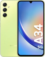 Samsung МОБИЛЬНЫЙ ТЕЛЕФОН GALAXY A34 5G/256GB LIME SM-A346B SAMSUNG цена и информация | Samsung Мобильные телефоны, Фото и Видео | hansapost.ee