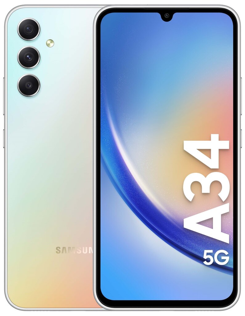Samsung Galaxy A34 5G 6/128GB SM-A346BZSAEUE Silver цена и информация | Telefonid | hansapost.ee