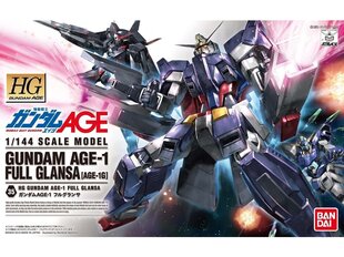 Сборная пластиковая модель Bandai - HGAge Gundam Age-1 Full Glansa (AGE-1G), 1/144, 57390 цена и информация | Конструкторы и кубики | hansapost.ee