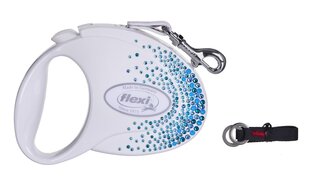 Flexi automaatne rihm Glam Splash Ocean Swarovski kristallidega M, valge, 5 m hind ja info | Jalutusrihmad koertele | hansapost.ee