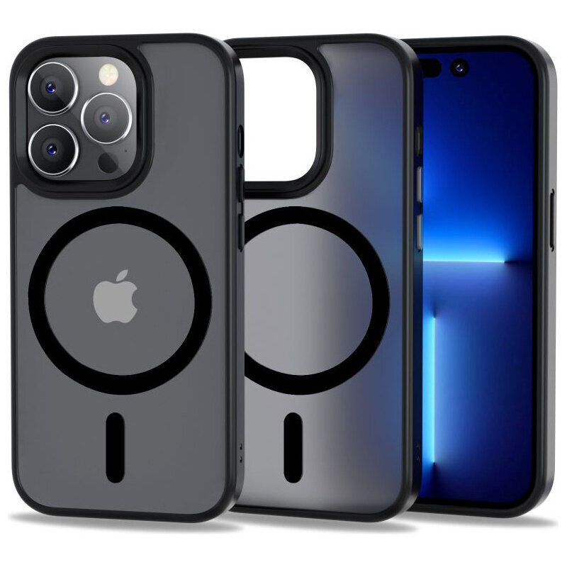 Apple iPhone 14 Pro.Must matt silikoonümbris,plastikust tagusega цена и информация | Telefonide kaitsekaaned ja -ümbrised | hansapost.ee