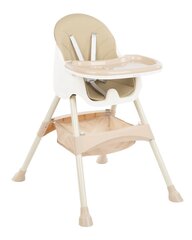 Стульчик для кормления Kikkaboo Brie 2in1, beige цена и информация | Обеденные стулья | hansapost.ee