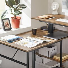 Набор из 2-х письменных столов SoBuy FWT93-F, коричневый цвет цена и информация | Компьютерные, письменные столы | hansapost.ee