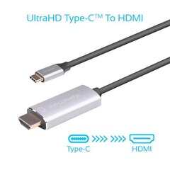 Proteadi USB-C-st HDMI-heli-videokaabel UltraHD toega, 1,8 m hind ja info | Juhtmed ja kaablid | hansapost.ee