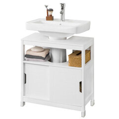 SoBuy Белый шкаф под раковину для ванной комнаты, FRG128-II-W цена и информация | Шкафчики для ванной | hansapost.ee